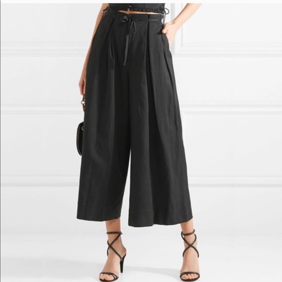 Ulla Johnson Pants - Ulla Johnson | Black Twill Culottes Wide Leg Pants